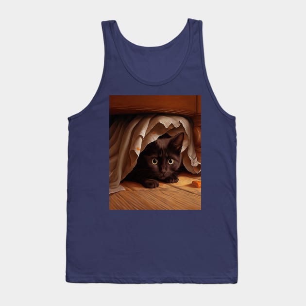 Cat under the bed Tank Top by Caravele